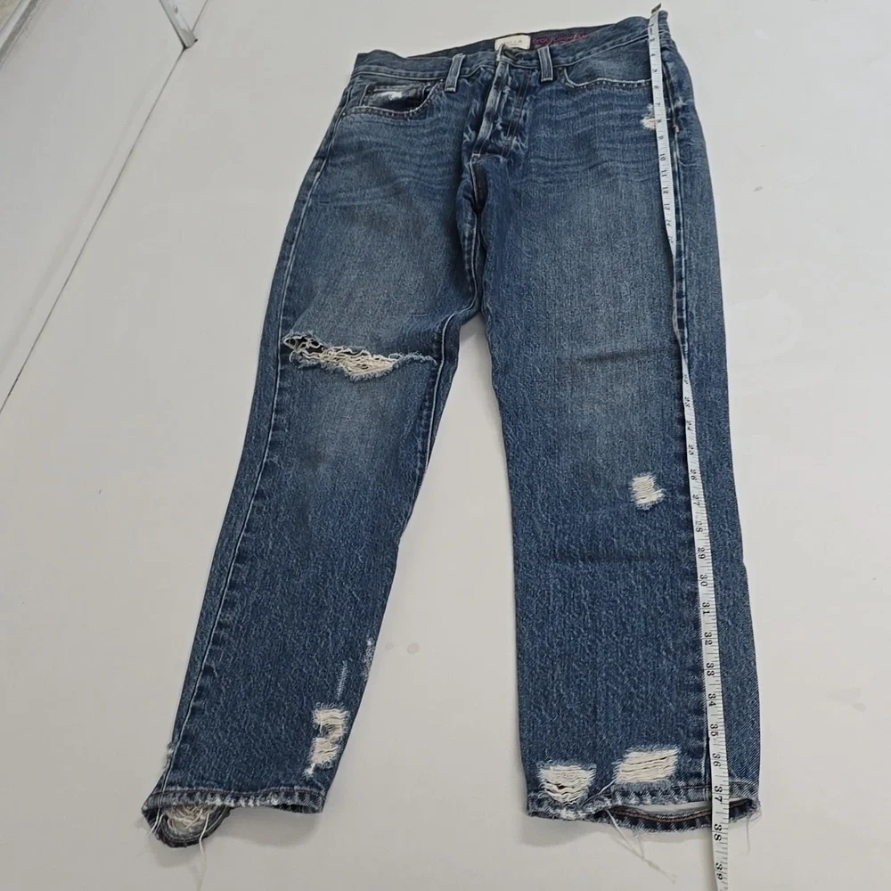 AO.LA by Alice + Olivia Womens Blue Medium Wash High Rise Straight Jeans